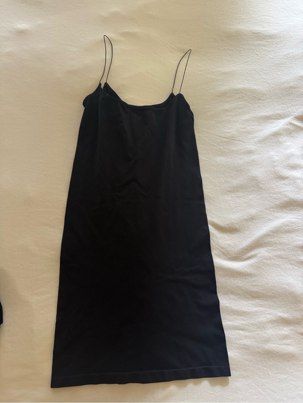 Free People Black Midi Slip Dress with Thin Straps